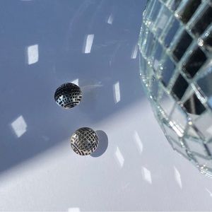 Sterling Silver Mirrorball - Handcrafted Taylor swift stud earrings disco ball
